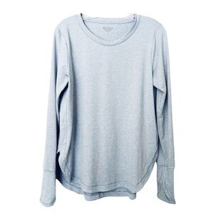 Athleta Womens Long Sleeve Workout Top Light Blue Thumbholes Size M